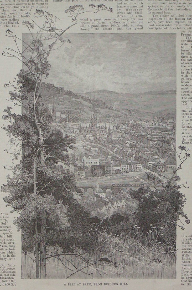 Wood - A Peep at Bath, from Beechen Hill.